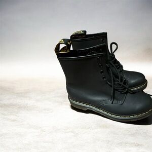 Dr. Martens Black Boots with Yellow Accents